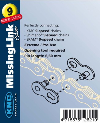 Zala KMC Missing Link 9V Bolt-6.6mm Unica Folosinta Argintiu Cod:525249060RM foto