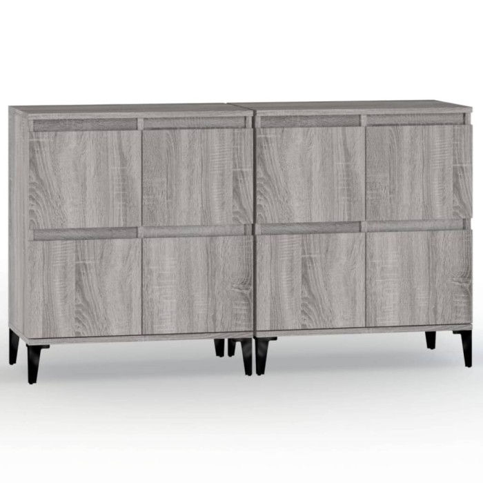 Dulapuri, 2 buc, sonoma gri, 60x35x70 cm, lemn prelucrat