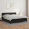 vidaXL Pat box spring cu saltea, negru, 160x200 cm, piele ecologică 3141011