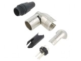 Conector XLR mufă tată PIN 4 unghi 90&deg; rotativ, Neutrik