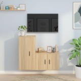 Cumpara ieftin Set dulap TV, 2 piese, stejar sonoma, lemn prelucrat