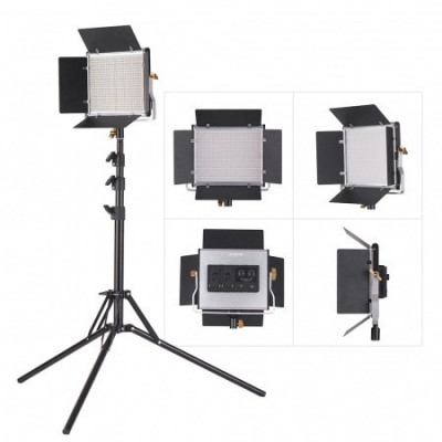 Panou Bi-color 660 LED Video Kit + trepied + accesorii Andoer foto