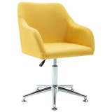 Scaun de sufragerie pivotant, galben, material textil