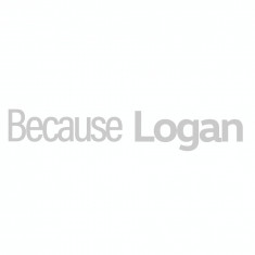 Sticker auto pentru parbriz Because Logan, 50 cm, Alb foto