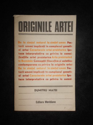 Dumitru Matei - Originile artei (1981) foto
