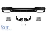 Difuzor tip GLE63 potrivit pentru bara de protectie din spate A Design pe Mercedes GLE W166 2015-2018, -oo--oo-, cu garnitura din crom Performance Aut