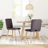 VidaXL Scaune de masă, 2 buc., maro &icirc;nchis, material textil