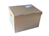 Container Arhivare Carton, 430x350x320 mm, Capac, Manere, FSC, Cutie Depozitare Documente, Bibliorafturi A4