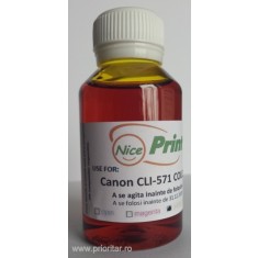 Cerneala GALBENA pentru cartuse CANON CLI-571 YELLOW refilabile CLI571 - 100 ml