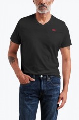 Tricou cu decolteu in v negru (Marime: S) foto