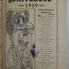 CALENDARUL ZIARULUI UNIVERSUL PE ANUL 1929 , COPERTI REFACUTE