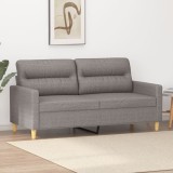 VidaXL Canapea cu 2 locuri, gri taupe, 140 cm, material textil