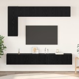 vidaXL Set comodă TV cu raft Pe perete Altele 6 pcs Stejar negru 30.5 x 30 x 90 cm