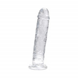 Realiste simple - Loving Joy 21 cm Dildo Transparent Aspect Realist Membru cu Vene in Relief Ventuza de Suctiune