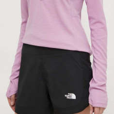 The North Face pantaloni scurti sport Sunriser femei, culoarea negru, neted, high waist, NF0A88SEJK31