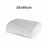 Prosop fata bumbac,50x90cm,550g mp,linii,alb-G064