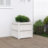 Jardiniere de gradina, 50x50x50 cm, alb lemn masiv de pin GartenMobel Dekor, vidaXL