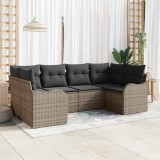 Cumpara ieftin Set de canapele pentru grădină cu pernă 6 pcs Gri Rattan poli
