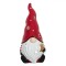 Felinar Ceramic de Crăciun, Figurina Gnome, Stea Aurie, Culoare Roșu, 8x8x22cm