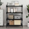 VidaXL Raft pentru cărți 4 pcs Negru 80 x 40 x 1.5 cm Lemn compozit