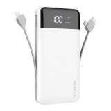 Powerbank Dudao K1Pro 20000mAh Cu Cabluri &icirc;ncorporate Alb (K1Pro-alb) K1PRO-WHITE