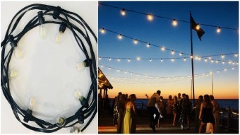 Ghirlanda Luminoasa de Exterior, cu 1 Bec Edison Led/m, Lungime 100 m, lumina calda