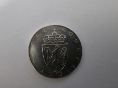 Norvegia 10 Kroner 1964 Argint are 21 gr.impecabila foto