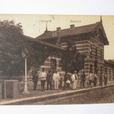 Carte postala-Odobesti(Vrancea):Gara,circulata 1924