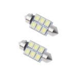 Set 2 Becuri Led C5w Silicon 6 SMD 42MM