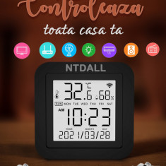 Telecomanda inteligenta IR WIFI NTDALL® control TV/Home Cinema/ Aer conditionat, Senzor de umiditate si temperatura, Alexa si Google Assistant, Tuya