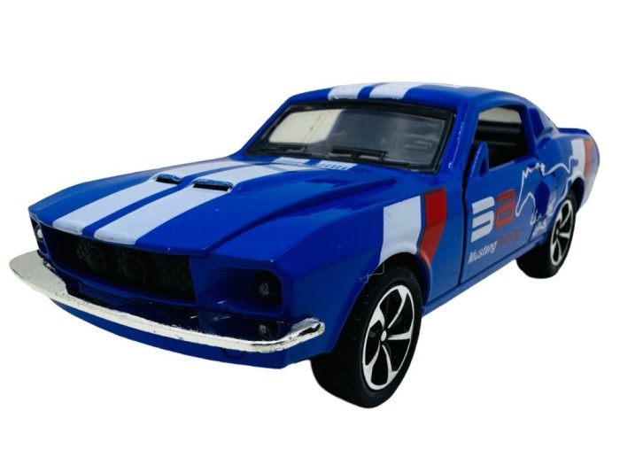 Macheta Ford Mustang albastru 1/32 lumini sunete deschide usile