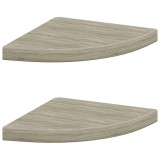 Cumpara ieftin Rafturi colt de perete, 2 buc., stejar, 35x35x3,8 cm, MDF