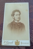 Fotografie portret barbat cu perciuni,, tip CDV, 1897, cu dedicatie