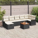 Cumpara ieftin Set de canapele pentru grădină cu pernă 8 pcs Negru Rattan poli