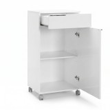 Cumpara ieftin Corp Mobil Adore Diamond, cu usa, sertar si rotile, Alb, 50 x 100 x 40 cm