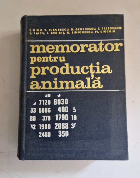 Memorator pentru producția animală - I. Dinu, V. Jurubescu
