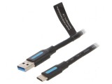 Cablu USB 3.0 A la C 1m negru PVC, Vention