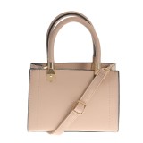 Geanta crossbody bej cu detalii aurii