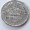 Franța 20 Centimes 1868 BB Strasbourg Argint Napoleon III R-1 Monedă
