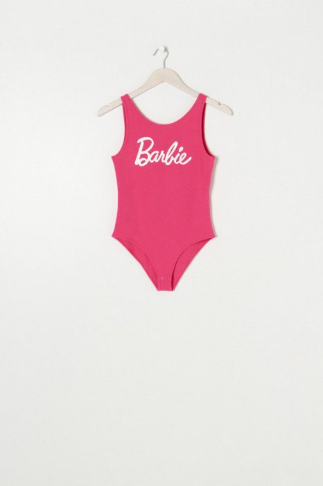 Body din bumbac cu logo, roz, XS