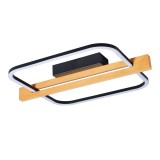 Plafoniera LED Klausen Koska PL1 Moderna 14W 3000K 550lm, Design Lemn si Negru 7.5x42.8x33.5 cm, Iluminat Interior Elegant pentru Dormitor Hol