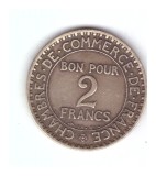 Moneda Franta 2 francs/franci 1923, stare buna, curata, Europa, Bronz-Aluminiu
