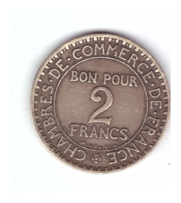 Moneda Franta 2 francs/franci 1923, stare buna, curata