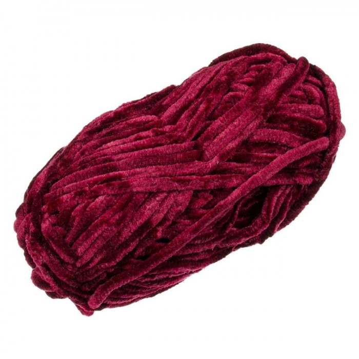 Fir de tricotat, Catifelat, Poliester, Lungime 43m, Greutate 50g, Culoare Roșu