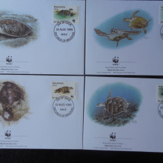 Maldive-WWF,FDC Broaste testoase-set complet