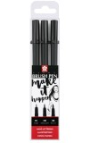 Set 3 markere - Sakura - Pigma Brush - 3 Sizes - Black | Royal Talens