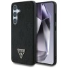 Husa pentru Samsung Galaxy S25 - Guess Peony Grained Hot Stamp Triangle Logo MagSafe (GUHMS25SPGBTMK) - Black