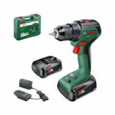 Masina de gaurit insurubat pe acumulator BOSCH UniversalDrill 18V-60 , 18 V, 60 Nm, mandrina 13 mm ,contine 2 acumulatori 18v 2 ah