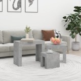 VidaXL Măsuțe de cafea suprapuse, 3 buc., gri beton, lemn prelucrat