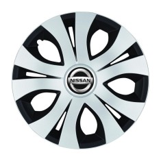 Set 4 Capace Roti Top Gri-Negru R15, Compatibil Cu Nissan